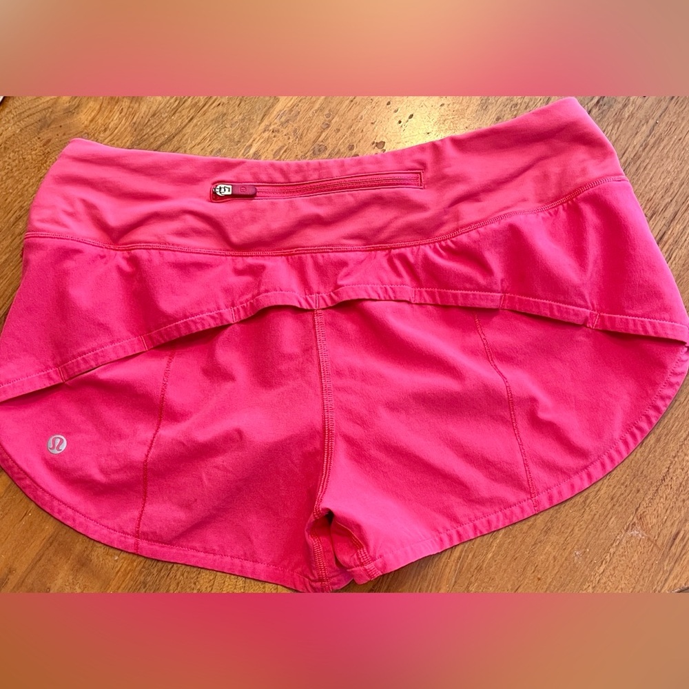 Lululemon Speed Up Low Rise 2.5 Dark Pink Shorts